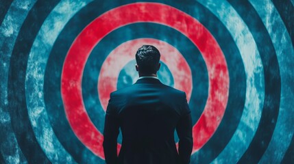 Businessman focus on target, Business marketing strategy, Opportunities for great investment and accuracy achieve aim goals for success. Achievement and The path wat to success.
