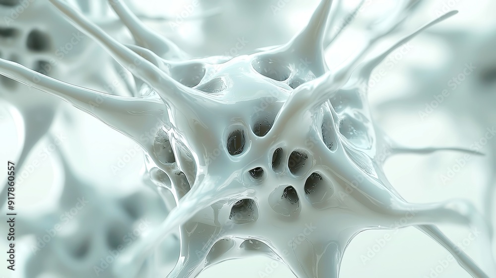 Poster digital brain neural network model, innovative machine learning concept set against a clean white te