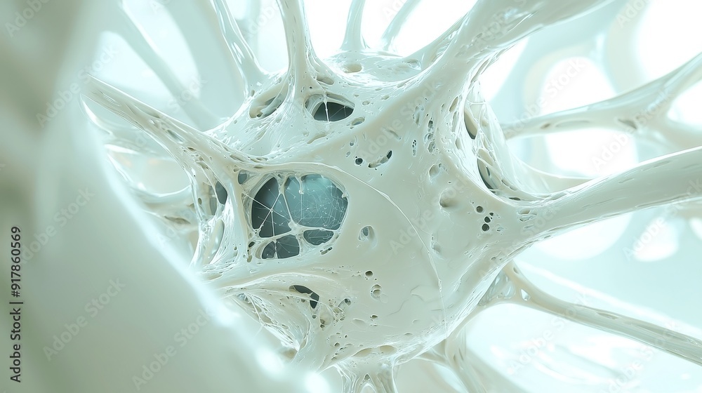 Poster digital brain neural network model, advanced machine learning concept visualization, sleek white tec