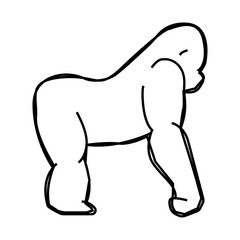 gorilla animal line icon vector. gorilla animal sign. isolated contour symbol black illustration