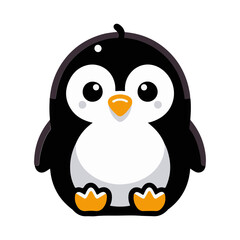 cute little baby penguin clipart in flat style.