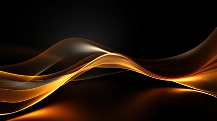 Abstract black and gold wavy background.