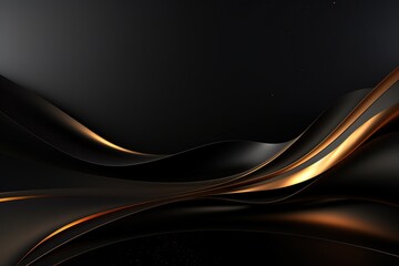 Obraz premium Abstract black and gold wavy background.