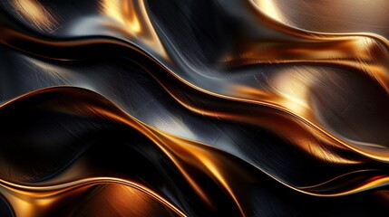 Obraz premium Abstract gold and black liquid waves texture.
