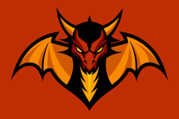 Vector illustration dragon comics logo