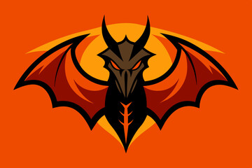 Vector illustration dragon comics logo