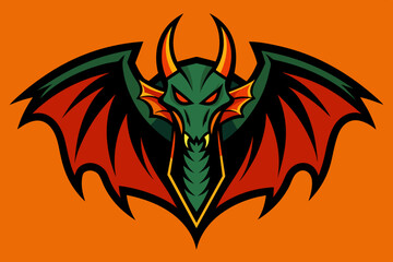 Vector illustration dragon comics logo