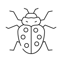 ladybug insect line icon vector. ladybug insect sign. isolated contour symbol black illustration
