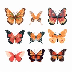 Colorful Butterfly Illustrations Collection - Artistic Butterfly Graphics for Nature and Insect Themes