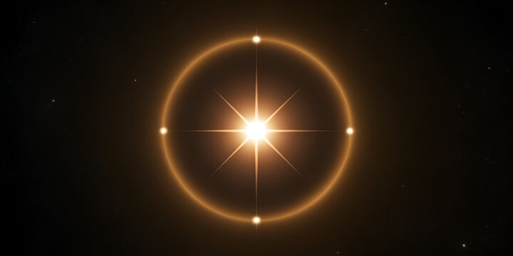 Glowing Canopus Star in Carina Constellation with Golden Luminosity