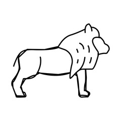 lion animal line icon vector. lion animal sign. isolated contour symbol black illustration