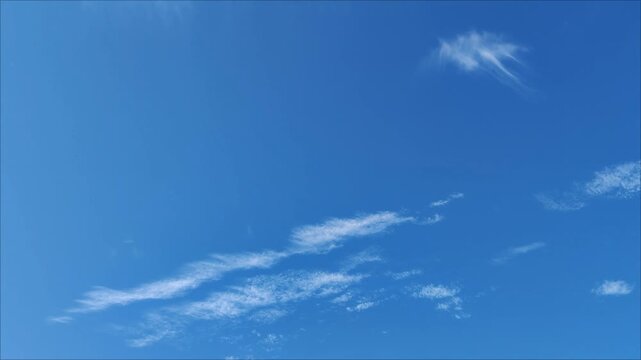 Very small balls of clouds moving together with some cirrus