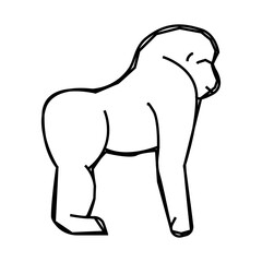 monkey animal line icon vector. monkey animal sign. isolated contour symbol black illustration