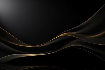 Abstract black and gold wavy background.
