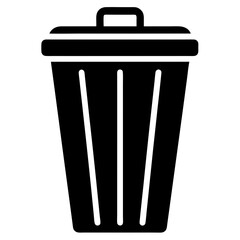 Waste bin icon isolated silhouette vector illustration on white background
