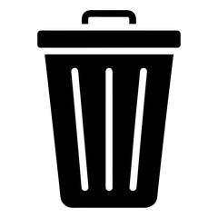 Waste bin icon isolated silhouette vector illustration on white background
