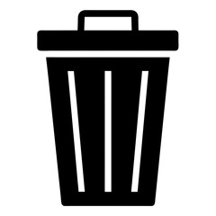 Waste bin icon isolated silhouette vector illustration on white background
