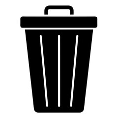 Waste bin icon isolated silhouette vector illustration on white background
