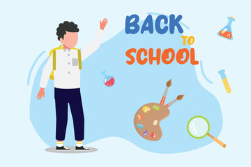 Back to school concept. Colored flat vector illustration isolated.