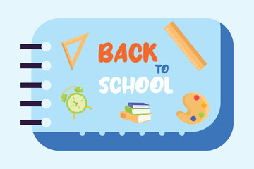 Back to school concept. Colored flat vector illustration isolated.