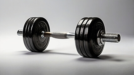 Naklejka premium Fitness club banner concept with metal dumbbell