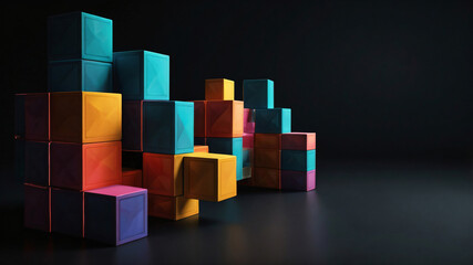 Abstract geometric structure for elegant banner concept. Beautiful 3d mosaic