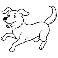 dog running,A joyful jumping smiling dog, vector illustration, isolated or white background 