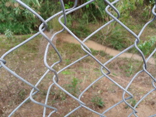 Close-Up of Silver Security Wire Netting