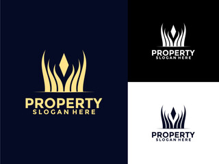 Property Modern logo icon, Abstract Building Apartment property logo vector template