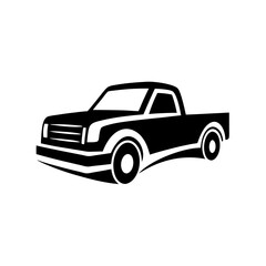 Pickup truck logo design silhouette vector illustration on a white background