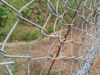 Close-Up of Silver Security Wire Netting