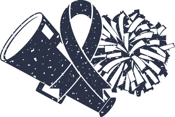 Megaphone Awareness and Pom, Cheerleading, Cheer Pom Poms