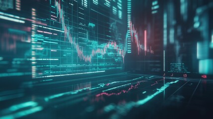 A cutting-edge stock chart on a virtual screen