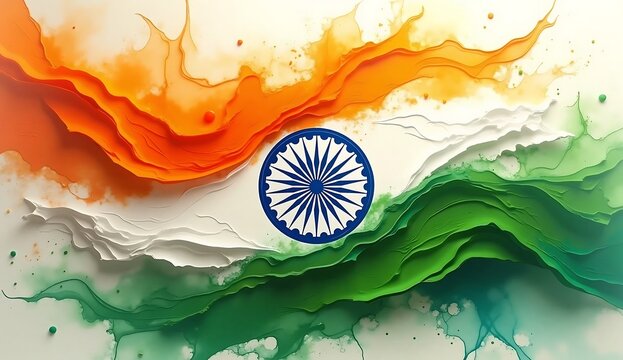 Illustration of indian flage for India Independence Day 