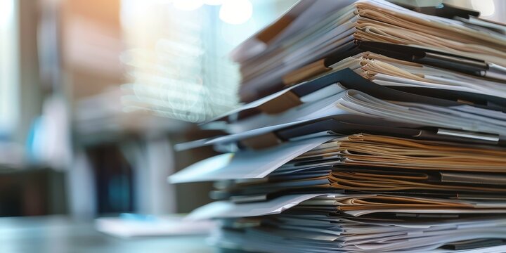 A stack of policy documents and manuals with visible headings and text, representing the comprehensive guidelines and procedures used in corporate environments