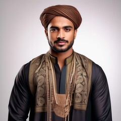 Obraz premium adult young man from Pakistan, AI generated