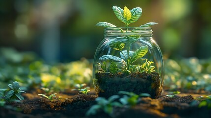 Sustainable reduction and carbon footprint management concept. greenhouse emissions control for climate change mitigation. seo-friendly image. Risk Mitigation. Ultra realistic. Photorealistic