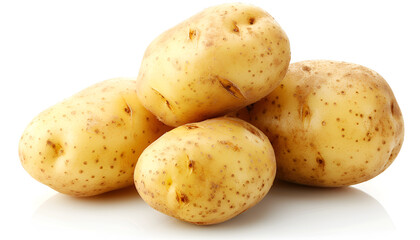 Tasty young boiled potato isolated on white