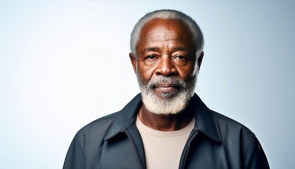 A minimalist portrait of an older man exuding wisdom and experience. 1