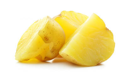 Tasty young boiled potato isolated on white