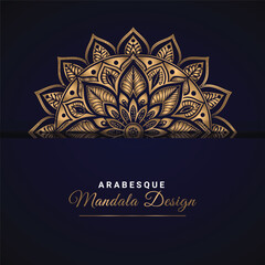 Mandala Background Design Golden Color