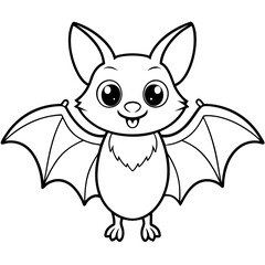 A cute bat with a big vector illustration