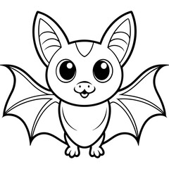A cute bat with a big vector illustration