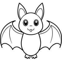 A cute bat with a big vector illustration