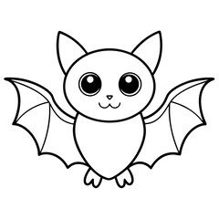 A cute bat with a big vector illustration