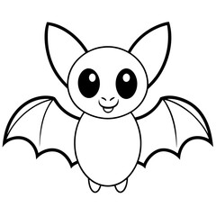 A cute bat with a big vector illustration
