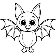 A cute bat with a big vector illustration