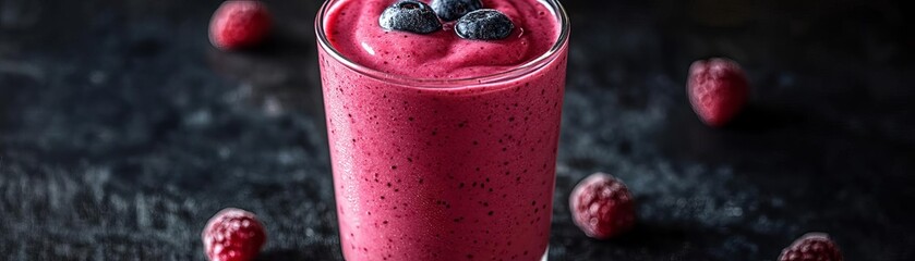 Freshly blended fruit smoothie with vivid colors, fresh organic fruit smoothie, a refreshing and healthy drink