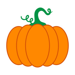 Colored pumpkin svg cut file. Isolated vector illustration.