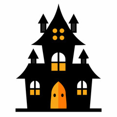 Halloween house Vector art illustration with white background